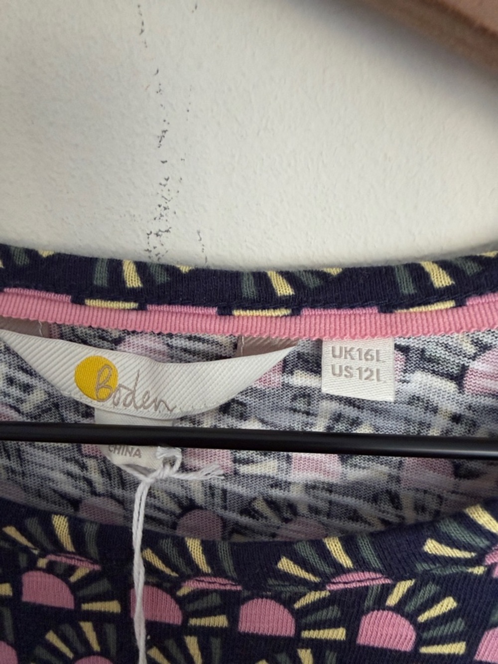 Boden maxi dress geometric print pockets Cotton 12 Long - Picture 6 of 6